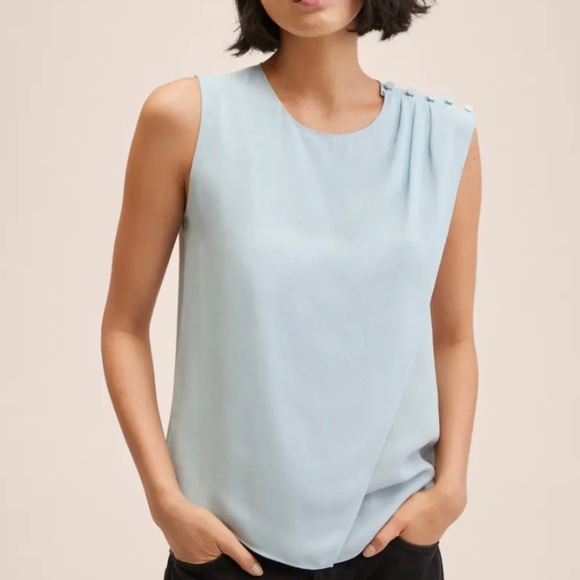 Mango Buttoned Wrap Blouse - Picture 1 of 4